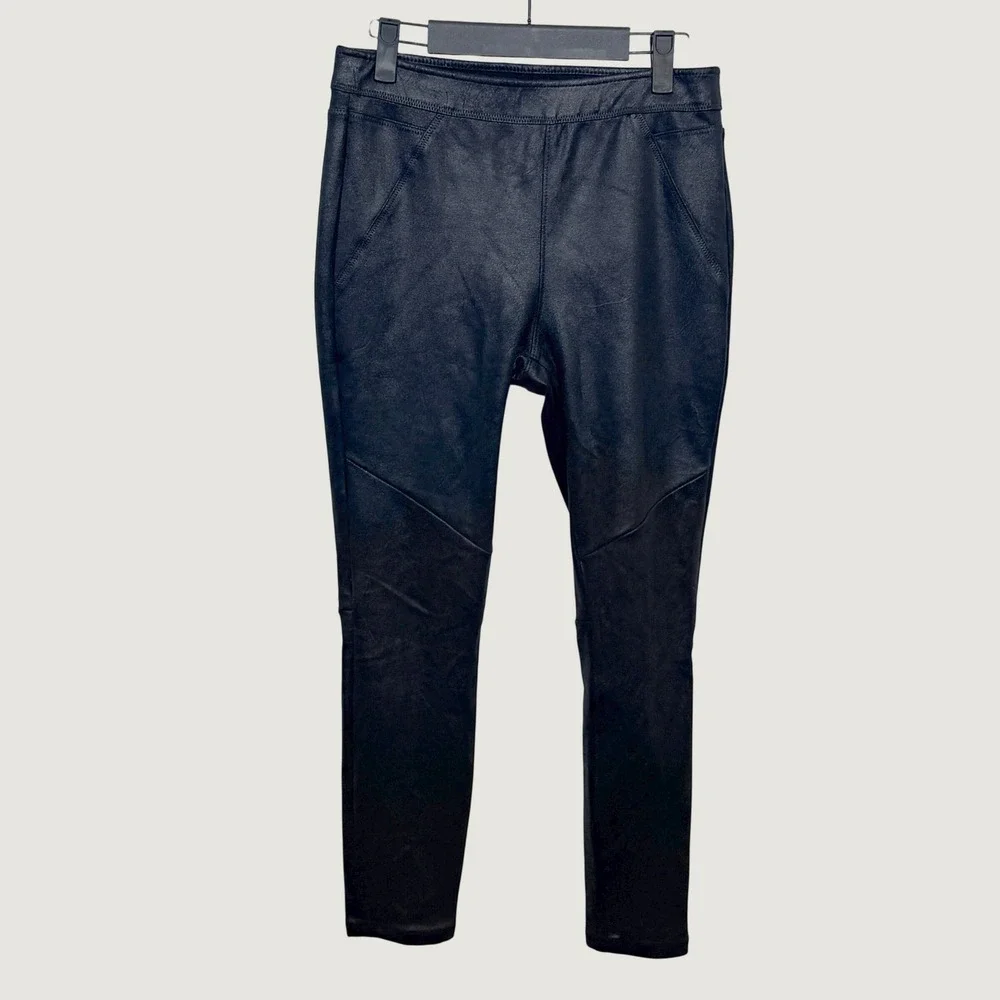 Free People Vegan Leather Pants Womens 6 Black Coated Skinny Leggings